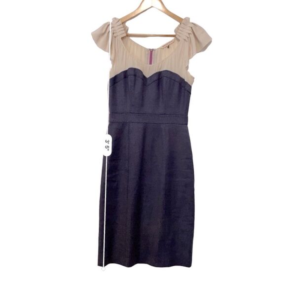 Rebecca Taylor Sweetheart Neck Silk Top Blue Midi Dress 4 - Picture 7 of 11